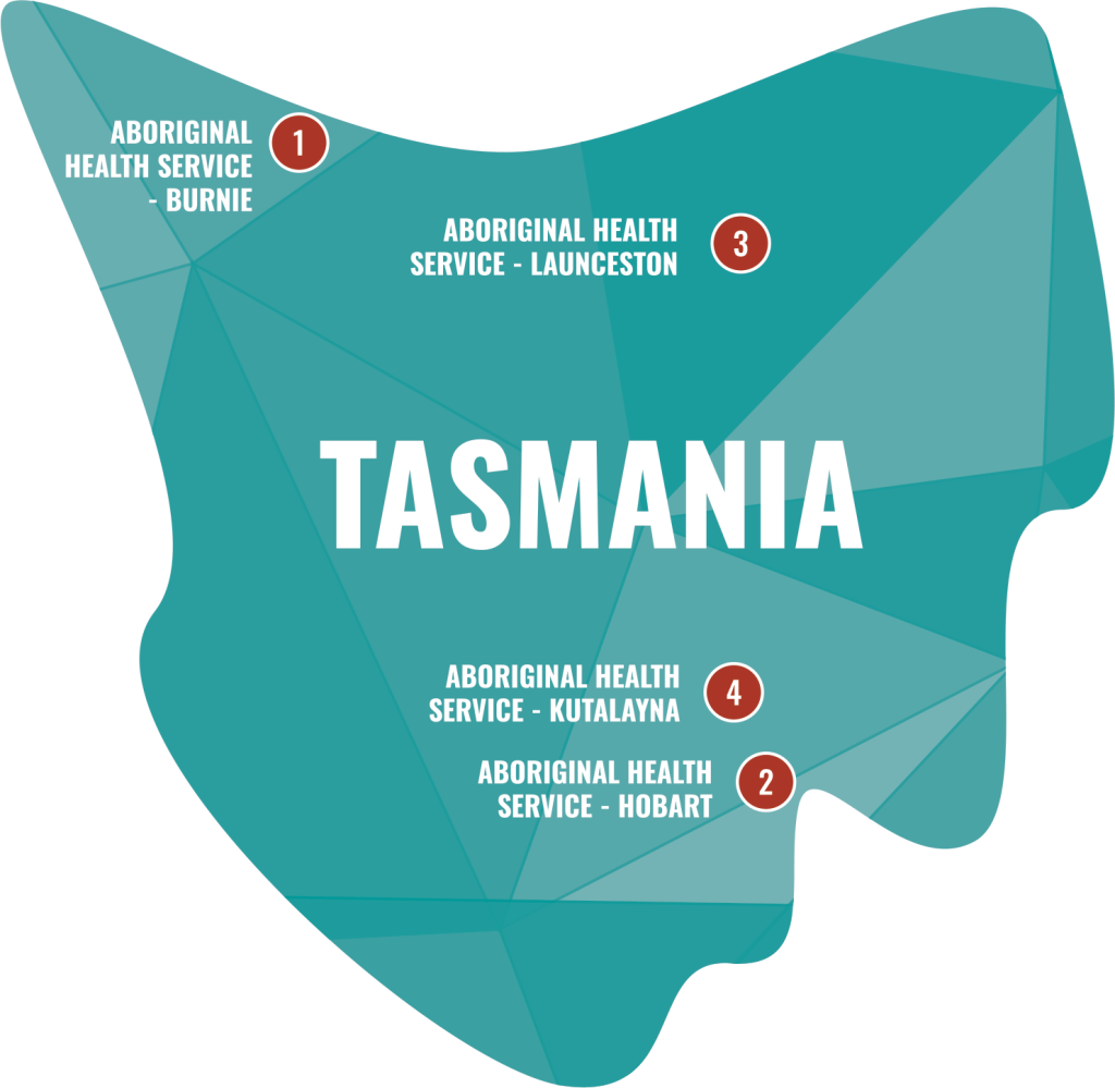 JCTS locations: Map of Tasmania
